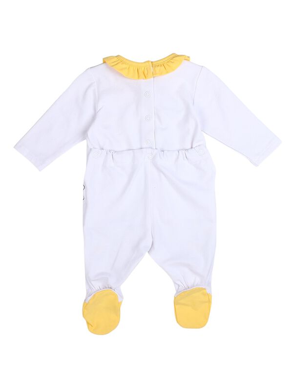 Girls White Nappy Opening Babysuit image number 1